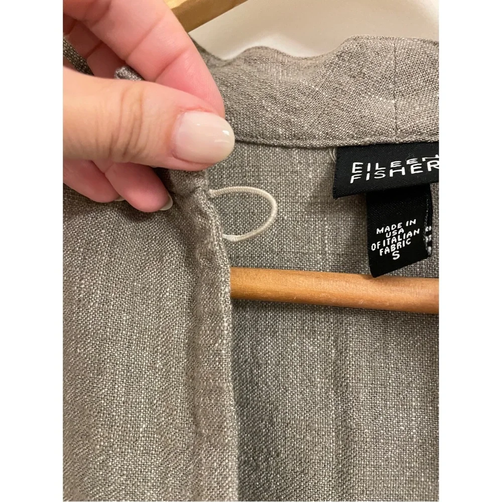 Eileen Fisher Linen Cotton Blend Single Button Jacket - Picture 6 of 8